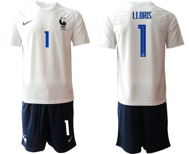 2020-21 France away 1# LLORIS white soccer jerseys