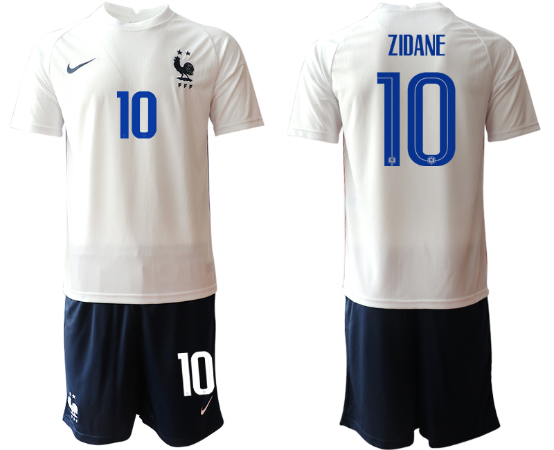 2020-21 France away 10# ZIDANE white soccer jerseys