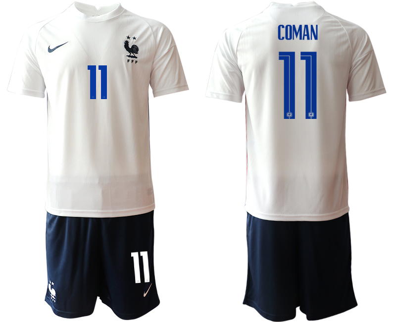 2020-21 France away 11# COMAN white soccer jerseys