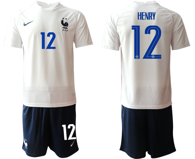 2020-21 France away 12# HENRY white soccer jerseys