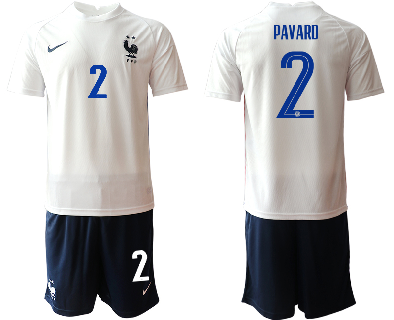 2020-21 France away 2# PAVARD white soccer jerseys