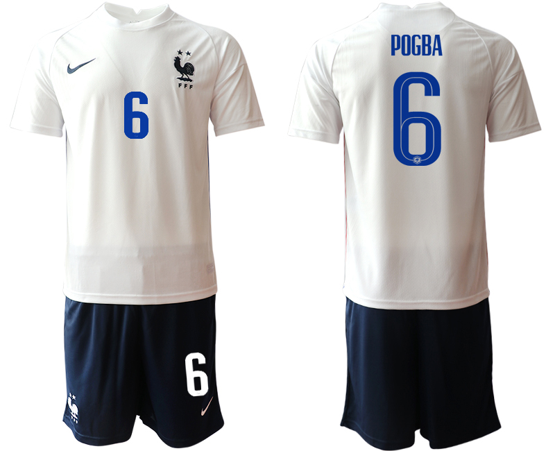 2020-21 France away 5# POGBA white soccer jerseys