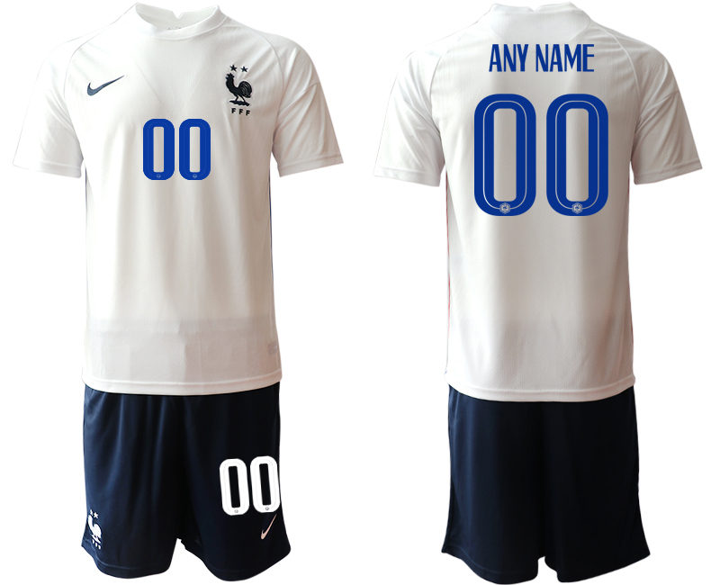 2020-21 France away any name custom white soccer jerseys