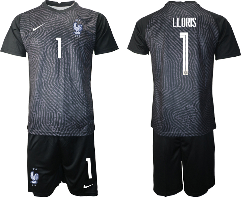 2020-21 France black goalkeeper 1# LLORIS soccer jerseys