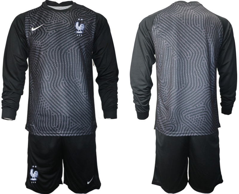 2020-21 France black goalkeeper long sleeve soccer jerseys