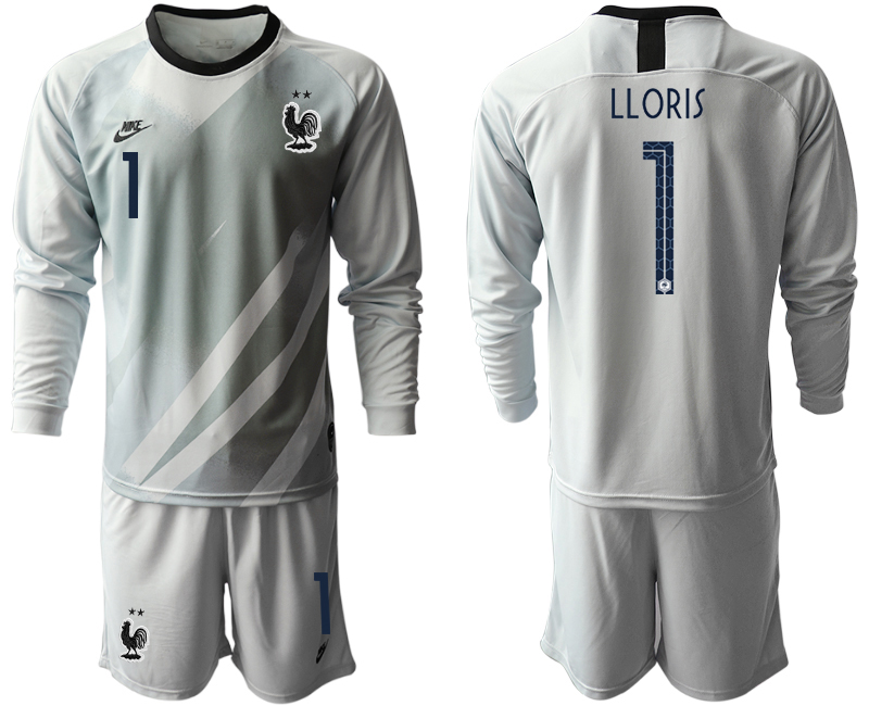 2020-21 France gray goalkeeper 1# LLORIS long sleeve soccer jerseys