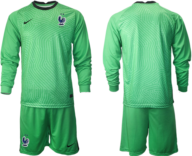 2020-21 France green goalkeeper long sleeve soccer jerseys