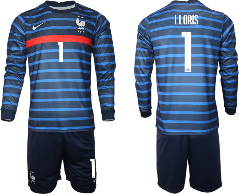 2020-21 France home 1# LLORIS long sleeve soccer jerseys