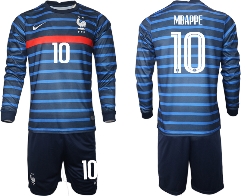 2020-21 France home 10# MBAPPE long sleeve soccer jerseys