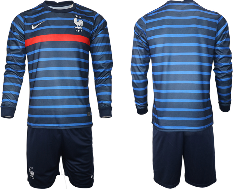 2020-21 France home long sleeve soccer jerseys