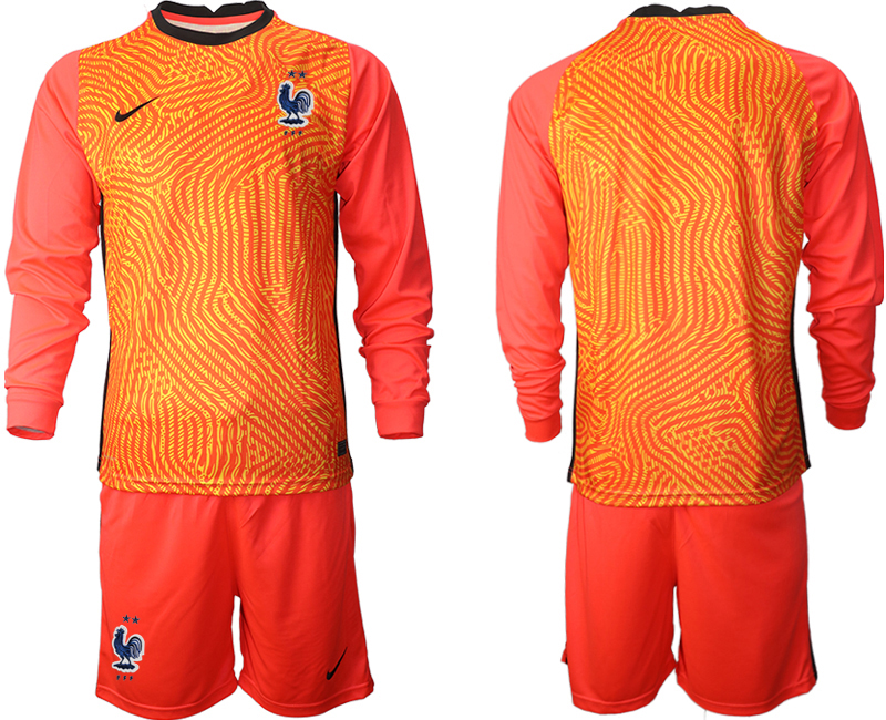 2020-21 France red goalkeeper long sleeve soccer jerseys