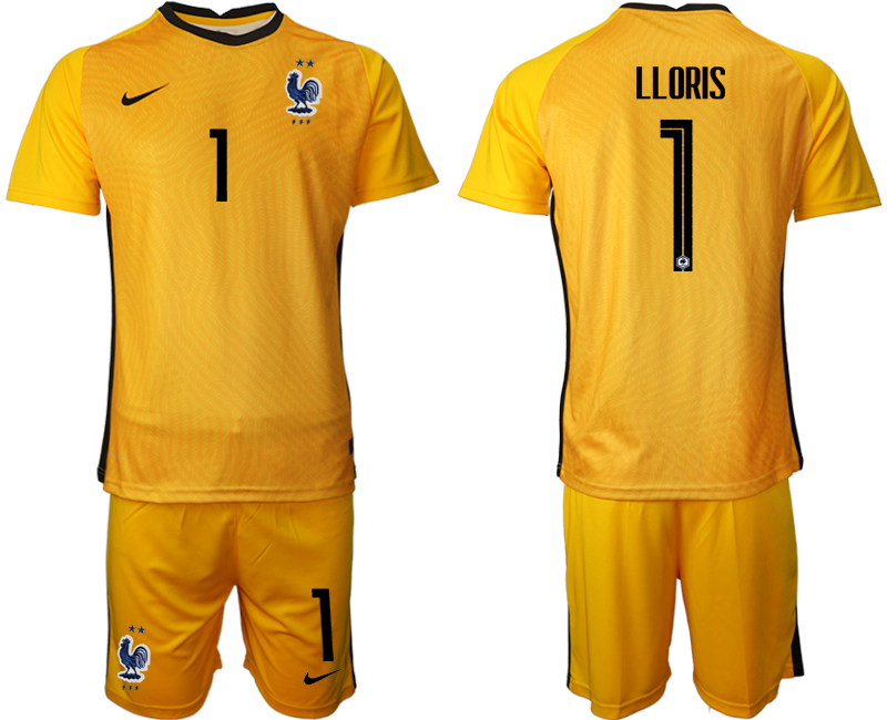 2020-21 France yellow goalkeeper 1# LLORIS soccer jerseys