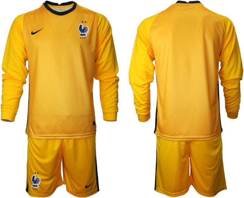 2020-21 France yellow goalkeeper long sleeve soccer jerseys