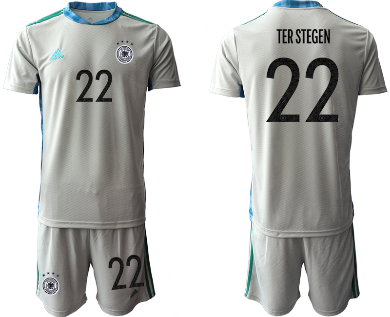 2020-21 Germany gray goalkeeper 22# TER STEGEN soccer jerseys