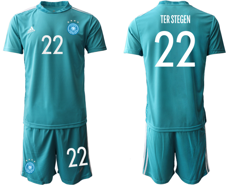 2020-21 Germany lake blue goalkeeper 22# TER STEGEN soccer jerseys