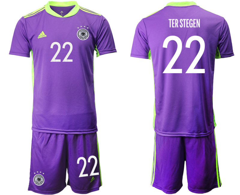 2020-21 Germany purple goalkeeper 22# TER STEGEN soccer jerseys