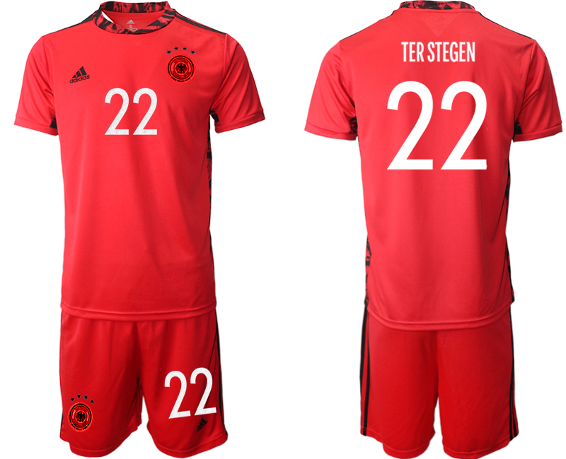 2020-21 Germany red goalkeeper 22# TER STEGEN soccer jerseys