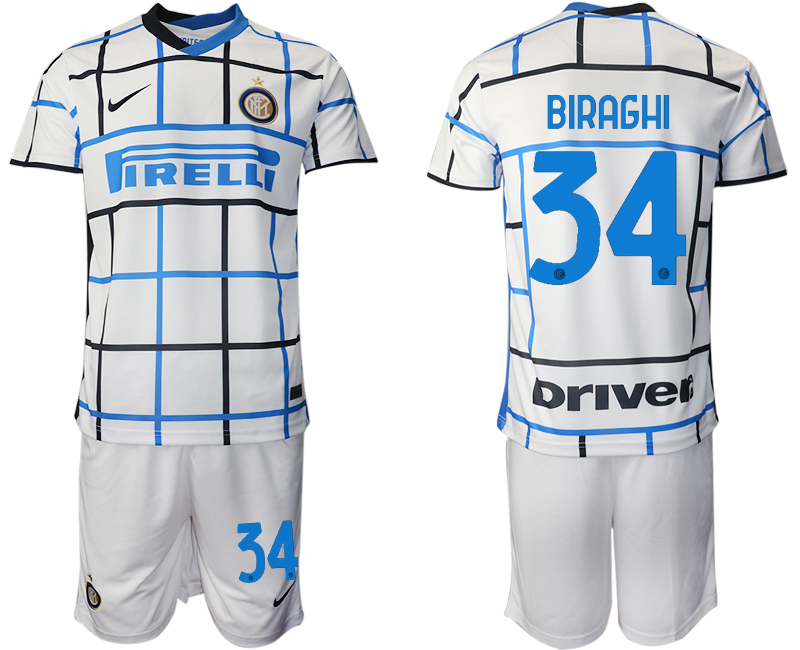 2020-21 Inter Milan 34 BIRAGHI Away Soccer Jersey