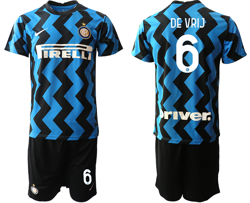 2020-21 Inter Milan 6 DE VRIJ Home Soccer Jersey