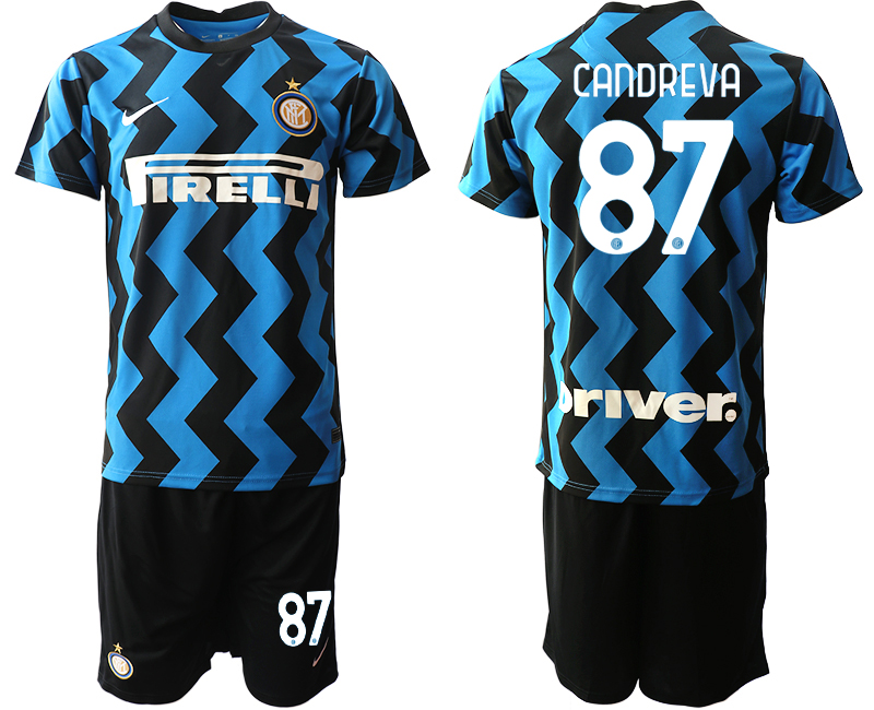 2020-21 Inter Milan 87 CANDREVA Home Soccer Jersey