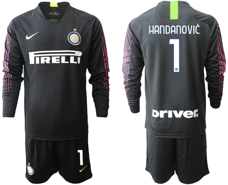 2020-21 Inter Milan black goalkeeper 1# HANDANOVIC long sleeve soccer jerseys.