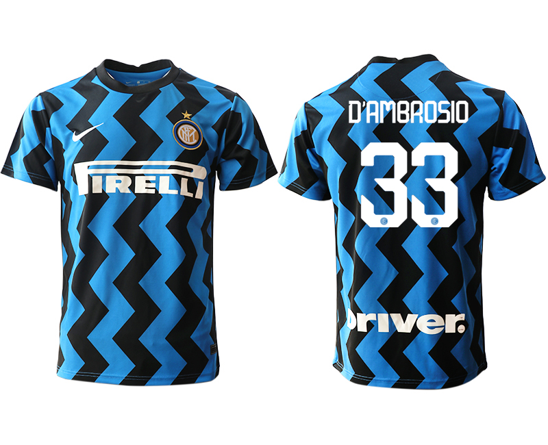 2020-21 Inter Milan home aaa version 33# D'AMBROSIO soccer jerseys