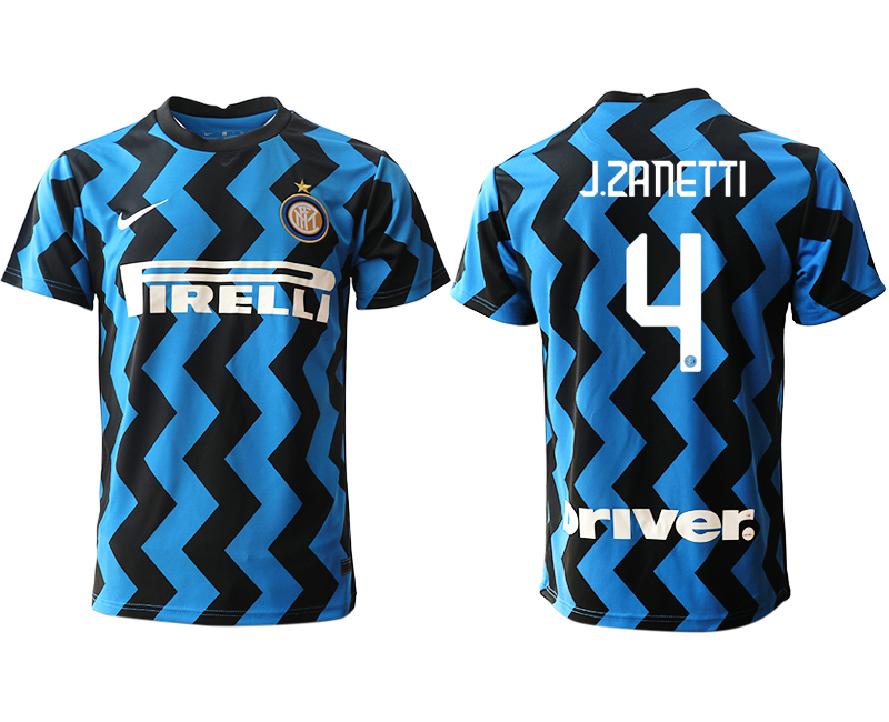 2020-21 Inter Milan home aaa version 4# J.ZANETTI soccer jerseys