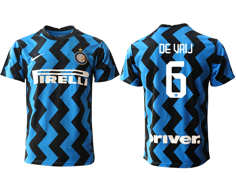 2020-21 Inter Milan home aaa version 6# DE VRIJ soccer jerseys