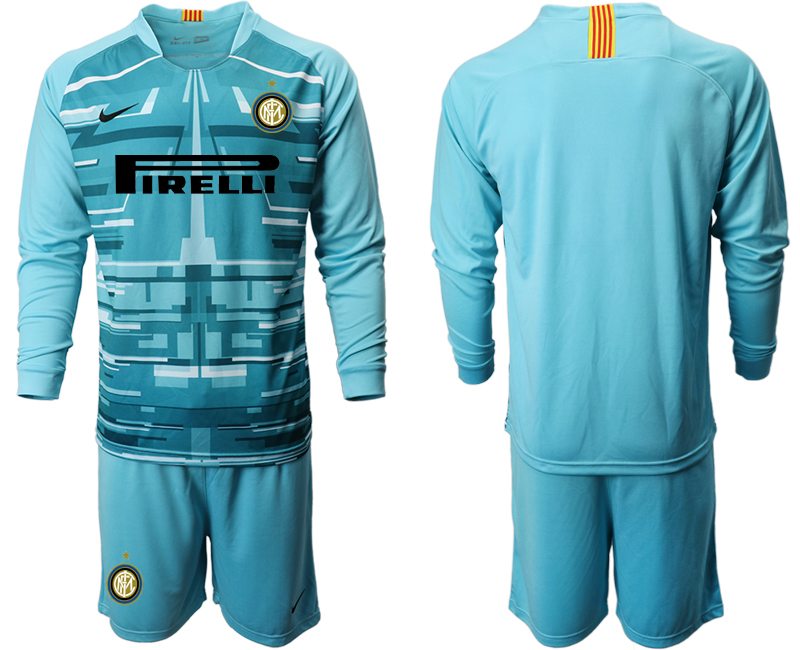 2020-21 Inter Milan lake blue goalkeeper long sleeve soccer jerseys