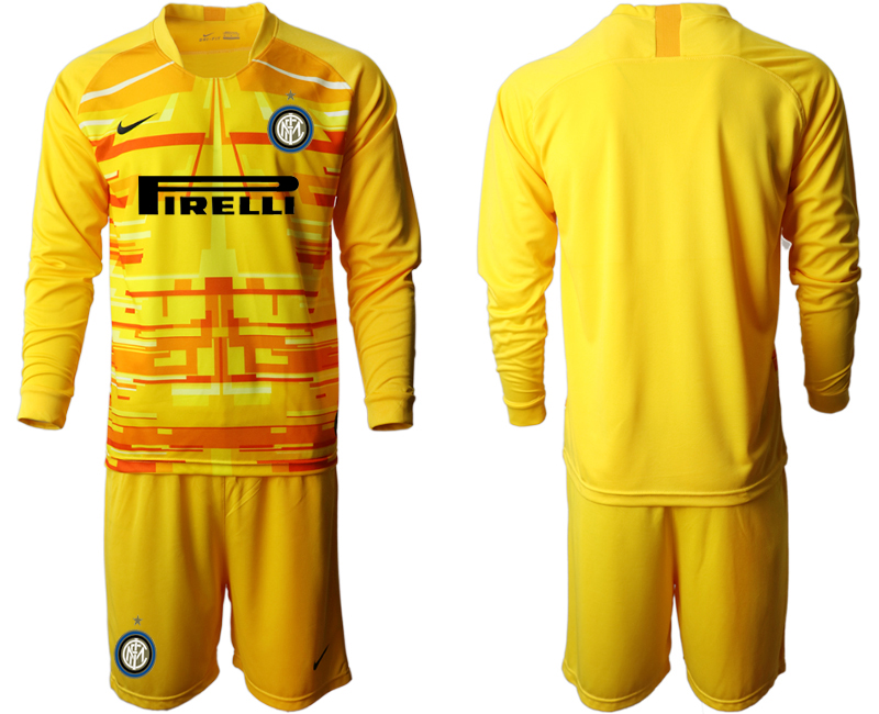 2020-21 Inter Milan yellow goalkeeper long sleeve soccer jerseys