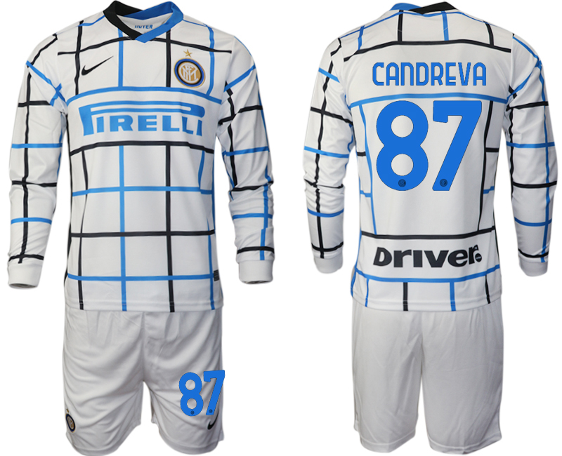 2020-21 Inter milan away 87# CANDREVA long sleeve soccer jerseys