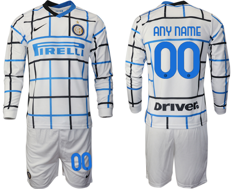 2020-21 Inter milan away any name custom long sleeve soccer jerseys