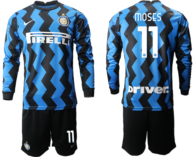 2020-21 Inter milan home 11# MOSES long sleeve soccer jerseys