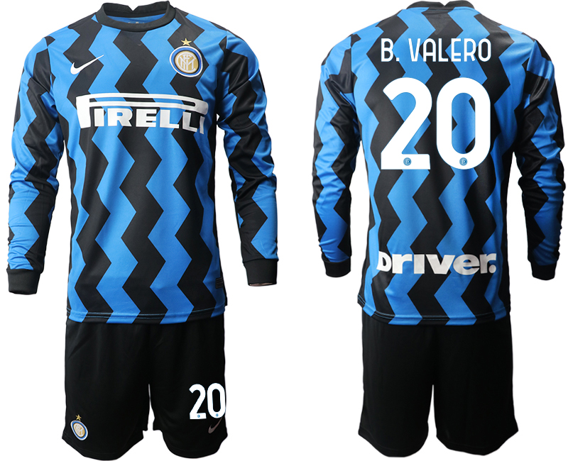 2020-21 Inter milan home 20# B.VALERO long sleeve soccer jerseys