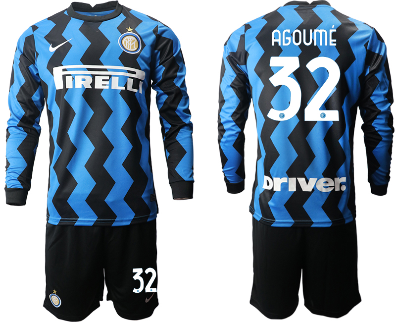 2020-21 Inter milan home 32# AGOUME long sleeve soccer jerseys