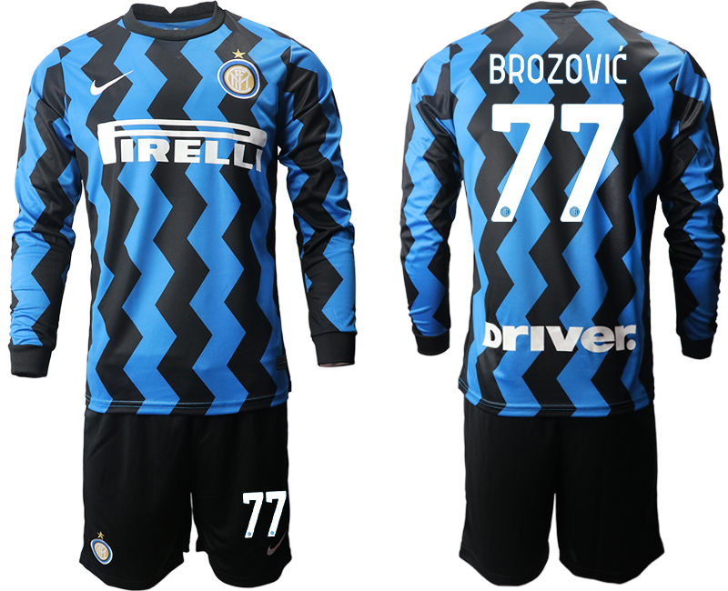 2020-21 Inter milan home 77# BROZOVIC long sleeve soccer jerseys