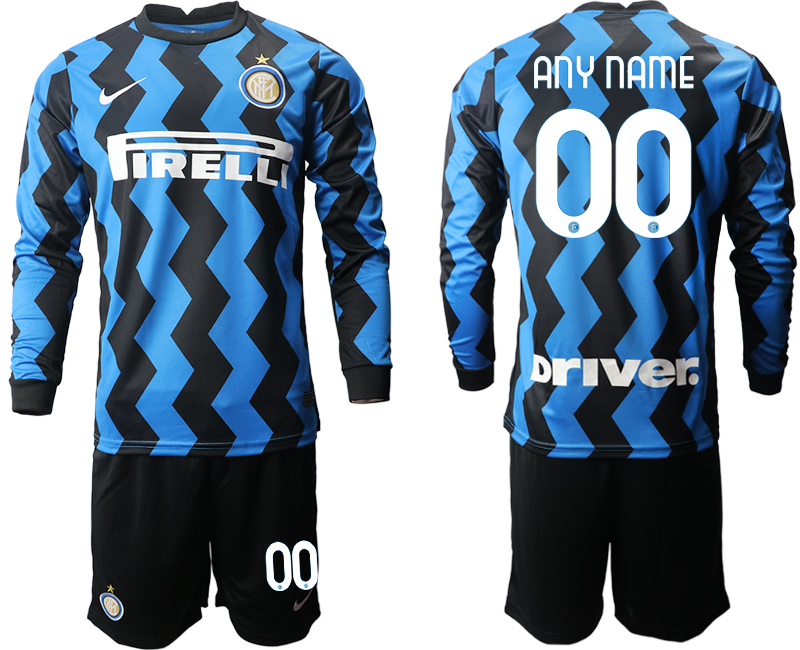 2020-21 Inter milan home any name custom long sleeve soccer jerseys