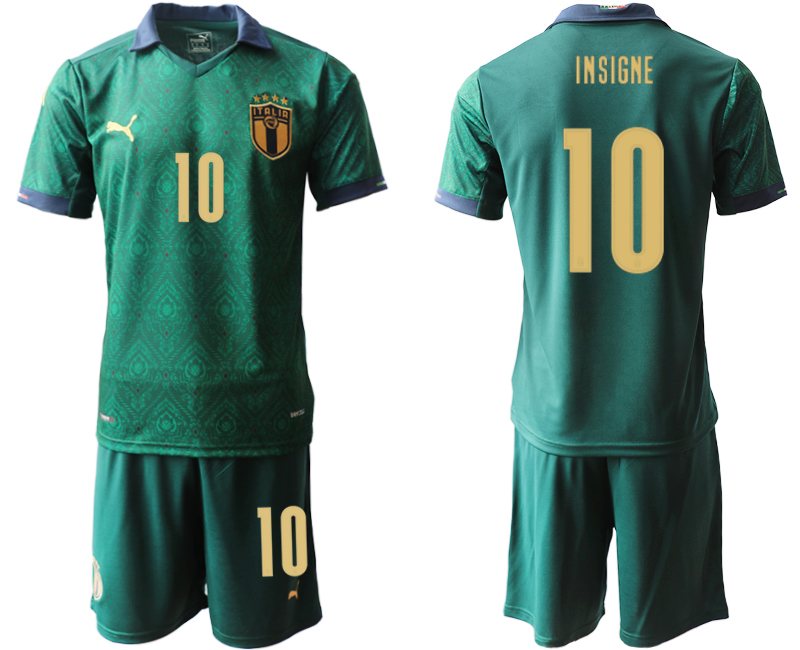 2020-21 Italy away 10# INSIGNE Dark green soccer jerseys