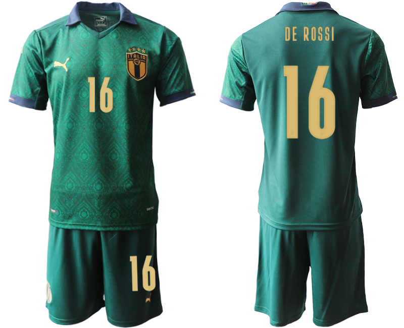 2020-21 Italy away 16# DE ROSSI Dark green soccer jerseys