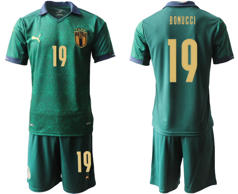 2020-21 Italy away 19# BONUCCI Dark green soccer jerseys