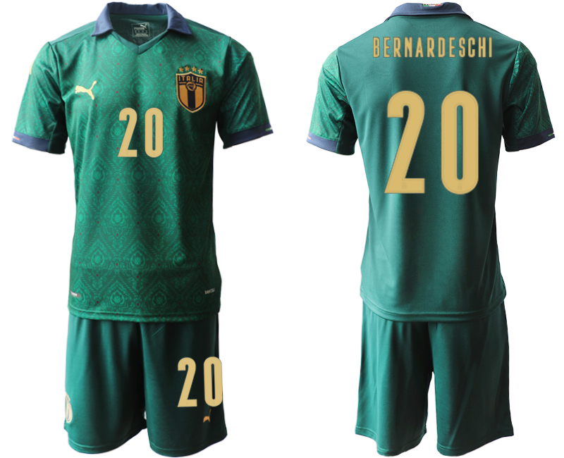 2020-21 Italy away 20# BERNARDESCHI Dark green soccer jerseys