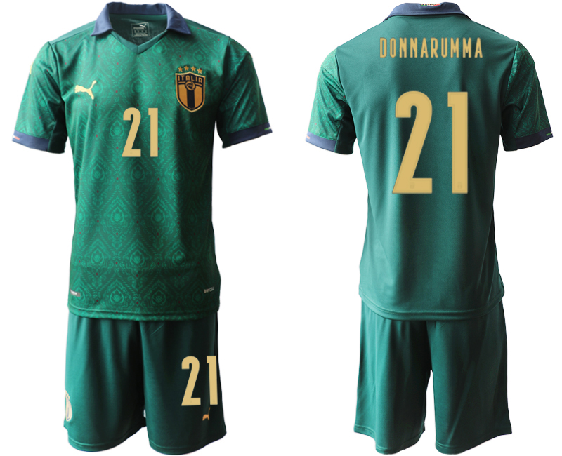 2020-21 Italy away 21# DONNARUMMA Dark green soccer jerseys