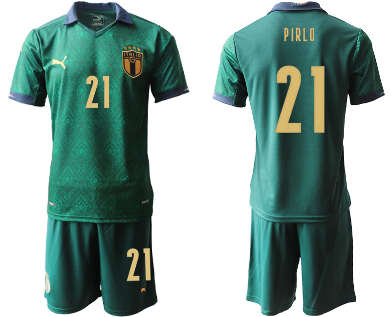 2020-21 Italy away 21# PIRLO Dark green soccer jerseys