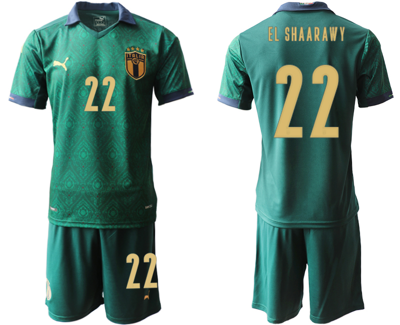 2020-21 Italy away 22# EL SHAARAWY Dark green soccer jerseys