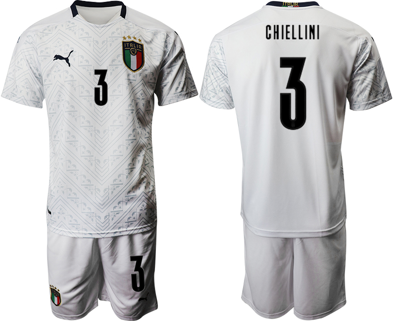 2020-21 Italy away 3# CHIELLINI soccer jerseys