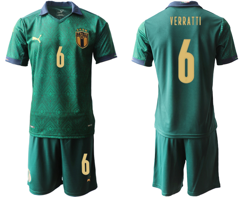 2020-21 Italy away 6# VERRATTI Dark green soccer jerseys