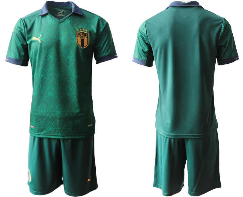 2020-21 Italy away Dark green soccer jerseys