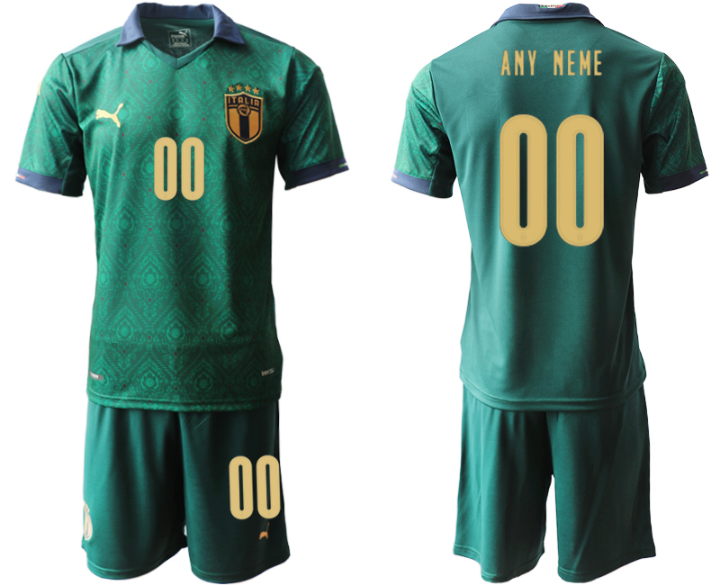 2020-21 Italy away any name custom Dark green soccer jerseys