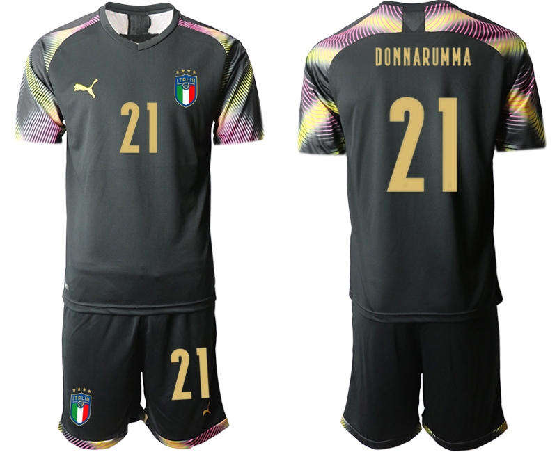 2020-21 Italy black goalkeeper 21# DONNARUMMA soccer jerseys