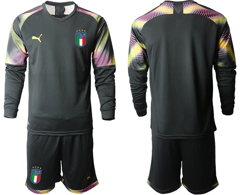 2020-21 Italy black goalkeeper long sleeve soccer jerseys